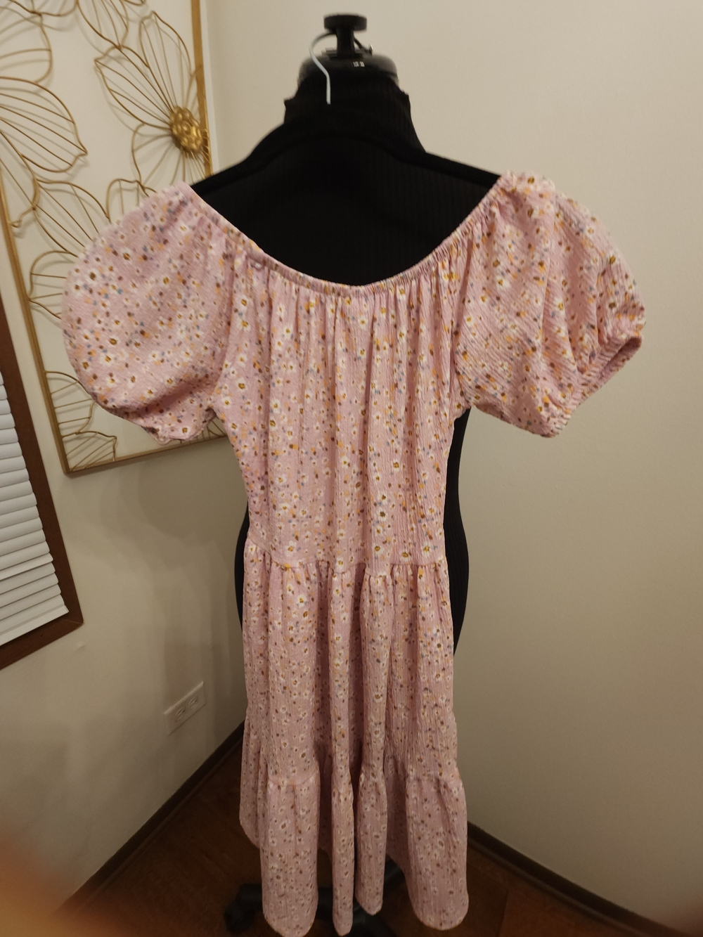 2 Zara Girls Pink Floral Puff-Sleeve Tiered Dresses with Bow - Picture 7 of 9